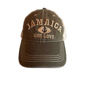 Gray Green Jamaica One Love Meshback Hat Cap Adjustable